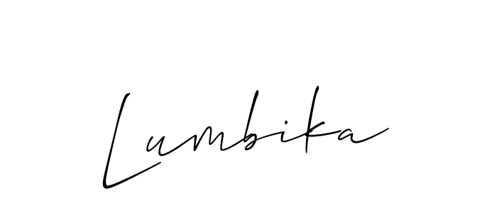 Make a beautiful signature design for name Lumbika. With this signature (Allison_Script) style, you can create a handwritten signature for free. Lumbika signature style 2 images and pictures png