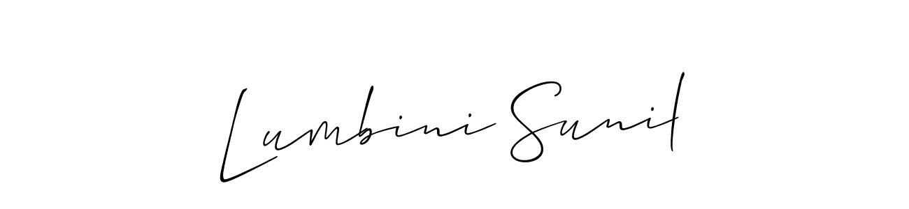 Use a signature maker to create a handwritten signature online. With this signature software, you can design (Allison_Script) your own signature for name Lumbini Sunil. Lumbini Sunil signature style 2 images and pictures png