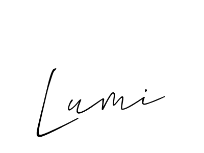 You should practise on your own different ways (Allison_Script) to write your name (Lumi) in signature. don't let someone else do it for you. Lumi signature style 2 images and pictures png