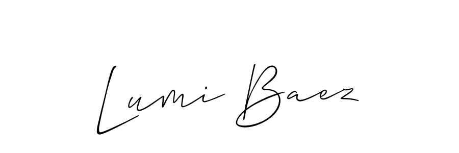 Allison_Script is a professional signature style that is perfect for those who want to add a touch of class to their signature. It is also a great choice for those who want to make their signature more unique. Get Lumi Baez name to fancy signature for free. Lumi Baez signature style 2 images and pictures png