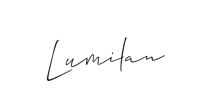 How to make Lumilan name signature. Use Allison_Script style for creating short signs online. This is the latest handwritten sign. Lumilan signature style 2 images and pictures png