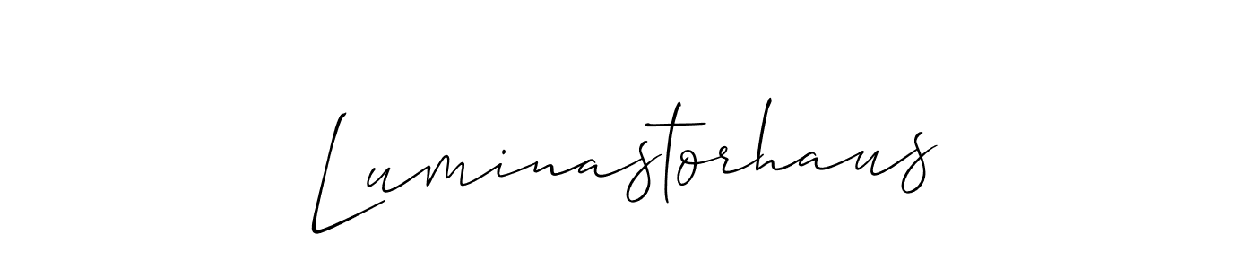 Create a beautiful signature design for name Luminastorhaus. With this signature (Allison_Script) fonts, you can make a handwritten signature for free. Luminastorhaus signature style 2 images and pictures png