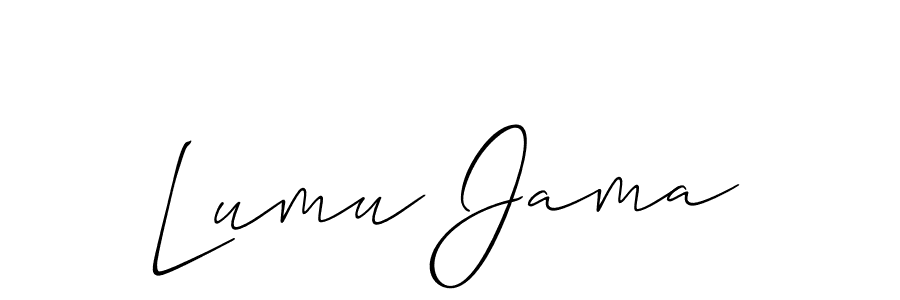 Use a signature maker to create a handwritten signature online. With this signature software, you can design (Allison_Script) your own signature for name Lumu Jama. Lumu Jama signature style 2 images and pictures png