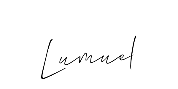 Also You can easily find your signature by using the search form. We will create Lumuel name handwritten signature images for you free of cost using Allison_Script sign style. Lumuel signature style 2 images and pictures png