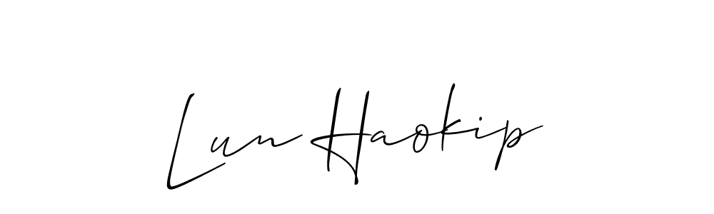 Design your own signature with our free online signature maker. With this signature software, you can create a handwritten (Allison_Script) signature for name Lun Haokip. Lun Haokip signature style 2 images and pictures png