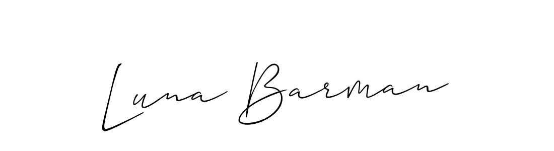 Make a beautiful signature design for name Luna Barman. With this signature (Allison_Script) style, you can create a handwritten signature for free. Luna Barman signature style 2 images and pictures png