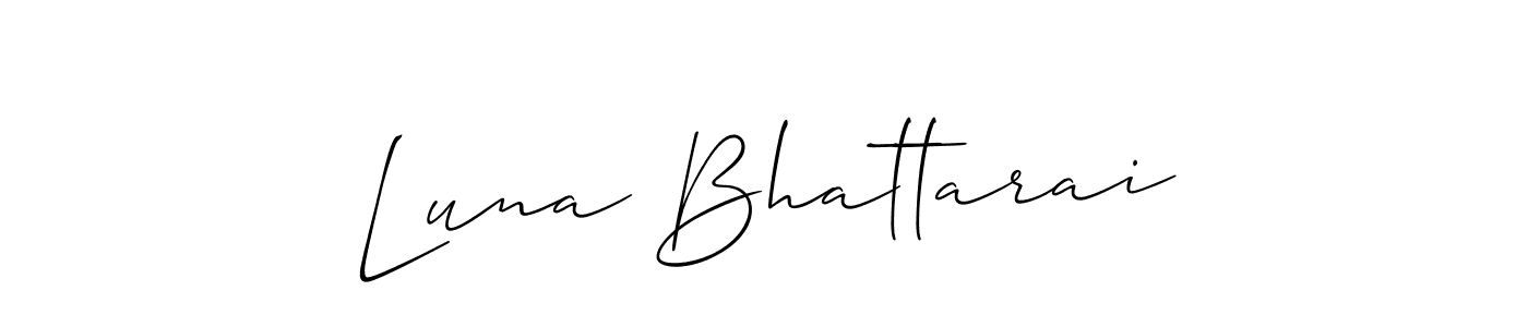 Make a beautiful signature design for name Luna Bhattarai. With this signature (Allison_Script) style, you can create a handwritten signature for free. Luna Bhattarai signature style 2 images and pictures png