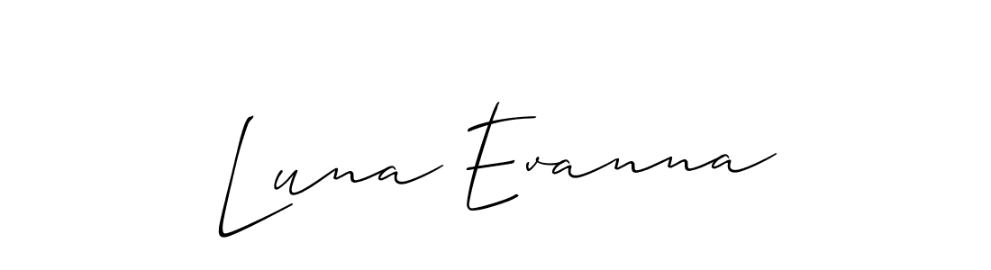 How to make Luna Evanna name signature. Use Allison_Script style for creating short signs online. This is the latest handwritten sign. Luna Evanna signature style 2 images and pictures png