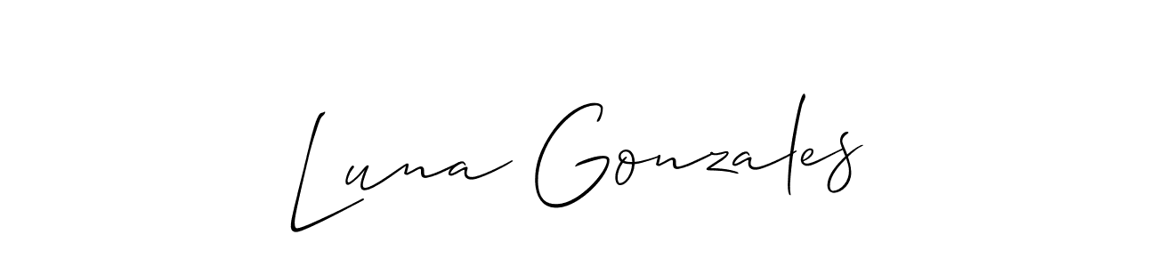 Make a short Luna Gonzales signature style. Manage your documents anywhere anytime using Allison_Script. Create and add eSignatures, submit forms, share and send files easily. Luna Gonzales signature style 2 images and pictures png