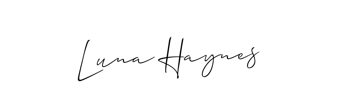 Allison_Script is a professional signature style that is perfect for those who want to add a touch of class to their signature. It is also a great choice for those who want to make their signature more unique. Get Luna Haynes name to fancy signature for free. Luna Haynes signature style 2 images and pictures png