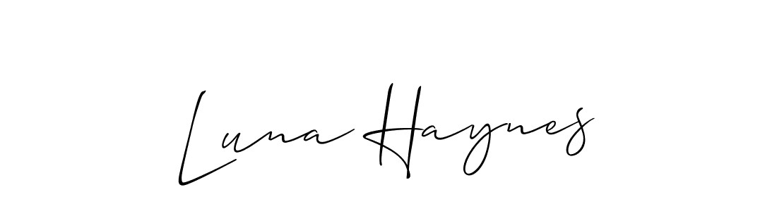 You should practise on your own different ways (Allison_Script) to write your name (Luna Haynes) in signature. don't let someone else do it for you. Luna Haynes signature style 2 images and pictures png