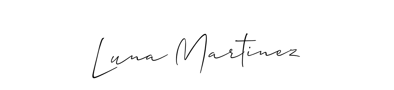 The best way (Allison_Script) to make a short signature is to pick only two or three words in your name. The name Luna Martinez include a total of six letters. For converting this name. Luna Martinez signature style 2 images and pictures png