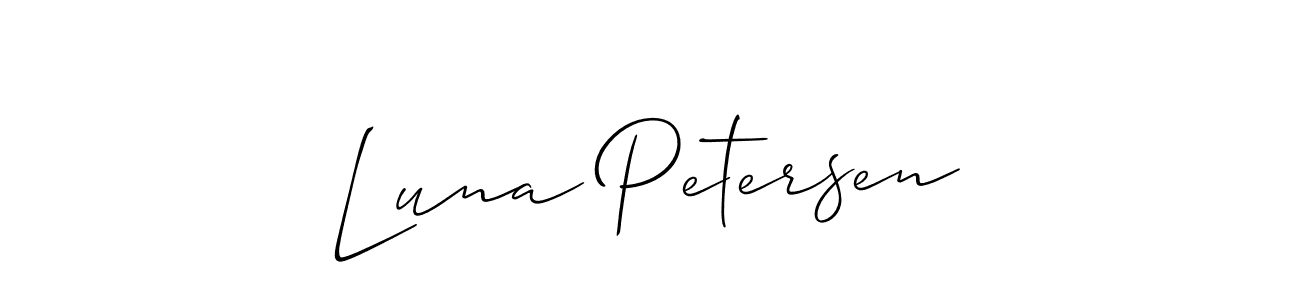 Make a beautiful signature design for name Luna Petersen. With this signature (Allison_Script) style, you can create a handwritten signature for free. Luna Petersen signature style 2 images and pictures png