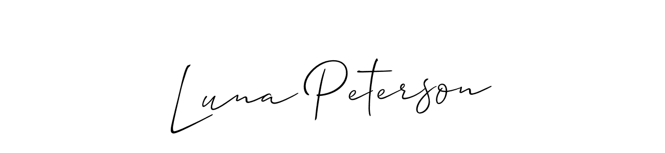 if you are searching for the best signature style for your name Luna Peterson. so please give up your signature search. here we have designed multiple signature styles  using Allison_Script. Luna Peterson signature style 2 images and pictures png