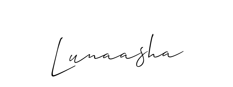 Best and Professional Signature Style for Lunaasha. Allison_Script Best Signature Style Collection. Lunaasha signature style 2 images and pictures png
