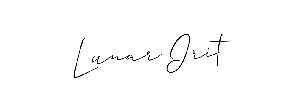 How to make Lunar Irit name signature. Use Allison_Script style for creating short signs online. This is the latest handwritten sign. Lunar Irit signature style 2 images and pictures png