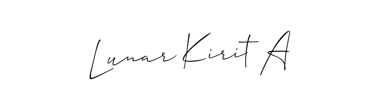 How to Draw Lunar Kirit A signature style? Allison_Script is a latest design signature styles for name Lunar Kirit A. Lunar Kirit A signature style 2 images and pictures png