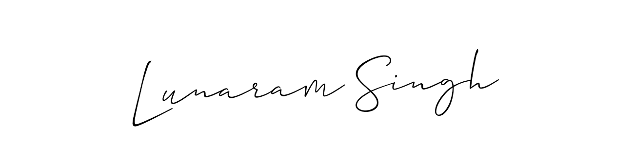 if you are searching for the best signature style for your name Lunaram Singh. so please give up your signature search. here we have designed multiple signature styles  using Allison_Script. Lunaram Singh signature style 2 images and pictures png