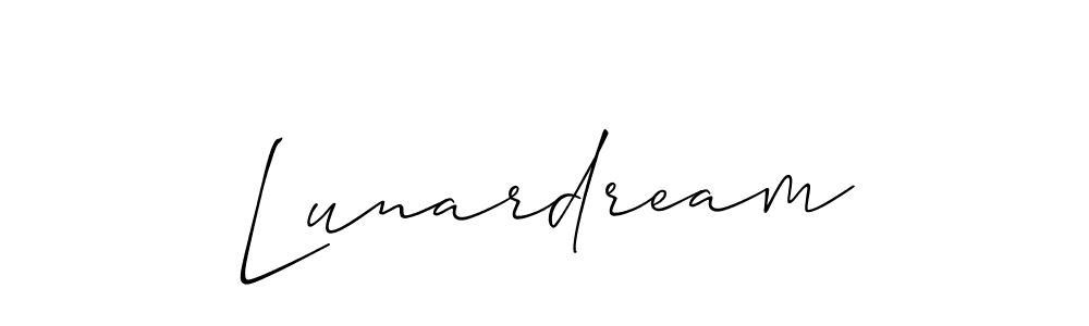 Design your own signature with our free online signature maker. With this signature software, you can create a handwritten (Allison_Script) signature for name Lunardream. Lunardream signature style 2 images and pictures png