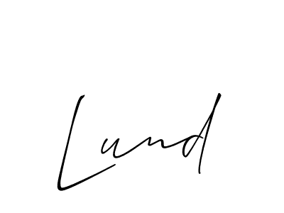 Use a signature maker to create a handwritten signature online. With this signature software, you can design (Allison_Script) your own signature for name Lund. Lund signature style 2 images and pictures png