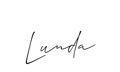 You should practise on your own different ways (Allison_Script) to write your name (Lunda) in signature. don't let someone else do it for you. Lunda signature style 2 images and pictures png