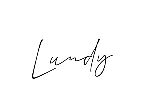 Make a beautiful signature design for name Lundy. With this signature (Allison_Script) style, you can create a handwritten signature for free. Lundy signature style 2 images and pictures png