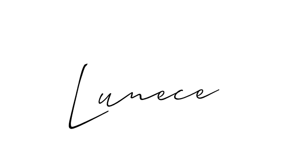 Also You can easily find your signature by using the search form. We will create Lunece name handwritten signature images for you free of cost using Allison_Script sign style. Lunece signature style 2 images and pictures png