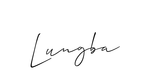 Allison_Script is a professional signature style that is perfect for those who want to add a touch of class to their signature. It is also a great choice for those who want to make their signature more unique. Get Lungba name to fancy signature for free. Lungba signature style 2 images and pictures png