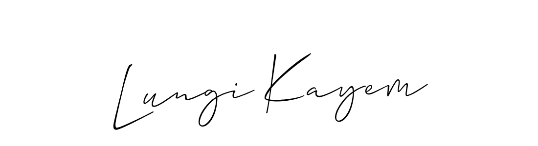Design your own signature with our free online signature maker. With this signature software, you can create a handwritten (Allison_Script) signature for name Lungi Kayem. Lungi Kayem signature style 2 images and pictures png