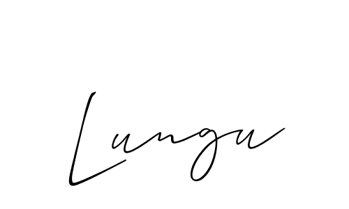 How to Draw Lungu signature style? Allison_Script is a latest design signature styles for name Lungu. Lungu signature style 2 images and pictures png