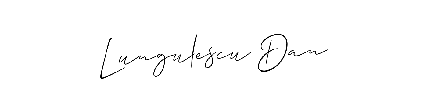 Make a short Lungulescu Dan signature style. Manage your documents anywhere anytime using Allison_Script. Create and add eSignatures, submit forms, share and send files easily. Lungulescu Dan signature style 2 images and pictures png