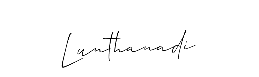 Allison_Script is a professional signature style that is perfect for those who want to add a touch of class to their signature. It is also a great choice for those who want to make their signature more unique. Get Lunthanadi name to fancy signature for free. Lunthanadi signature style 2 images and pictures png