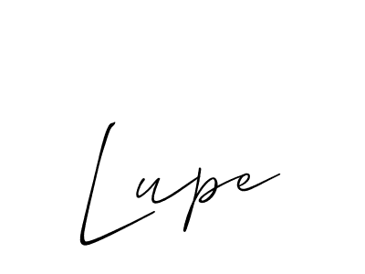 Use a signature maker to create a handwritten signature online. With this signature software, you can design (Allison_Script) your own signature for name Lupe. Lupe signature style 2 images and pictures png