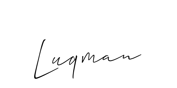 Luqman stylish signature style. Best Handwritten Sign (Allison_Script) for my name. Handwritten Signature Collection Ideas for my name Luqman. Luqman signature style 2 images and pictures png