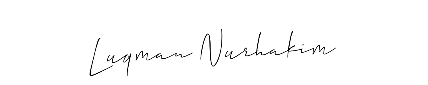 You should practise on your own different ways (Allison_Script) to write your name (Luqman Nurhakim) in signature. don't let someone else do it for you. Luqman Nurhakim signature style 2 images and pictures png