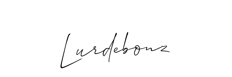 Lurdebonz stylish signature style. Best Handwritten Sign (Allison_Script) for my name. Handwritten Signature Collection Ideas for my name Lurdebonz. Lurdebonz signature style 2 images and pictures png