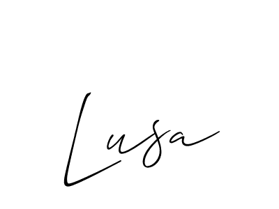 Lusa stylish signature style. Best Handwritten Sign (Allison_Script) for my name. Handwritten Signature Collection Ideas for my name Lusa. Lusa signature style 2 images and pictures png