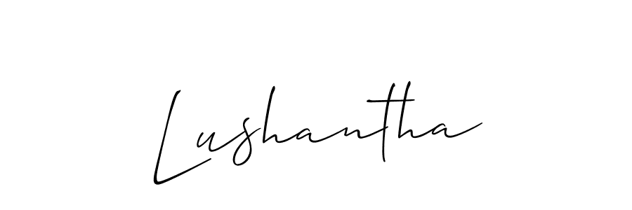 How to make Lushantha signature? Allison_Script is a professional autograph style. Create handwritten signature for Lushantha name. Lushantha signature style 2 images and pictures png