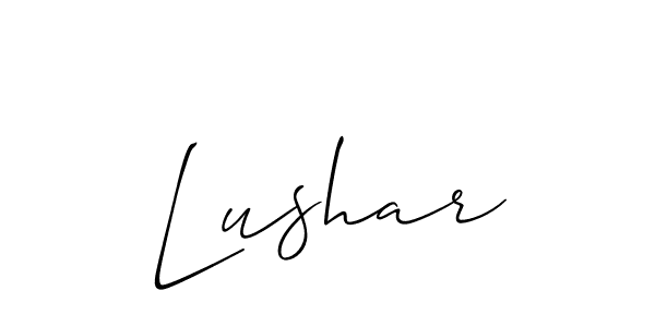 Use a signature maker to create a handwritten signature online. With this signature software, you can design (Allison_Script) your own signature for name Lushar. Lushar signature style 2 images and pictures png