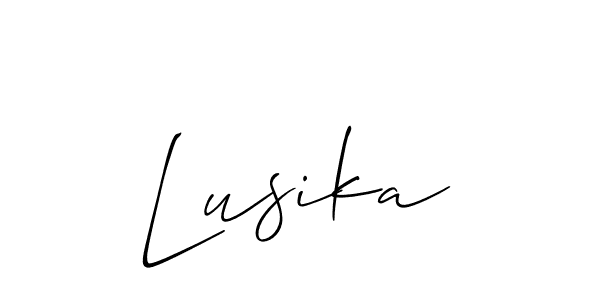 Design your own signature with our free online signature maker. With this signature software, you can create a handwritten (Allison_Script) signature for name Lusika. Lusika signature style 2 images and pictures png