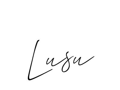 The best way (Allison_Script) to make a short signature is to pick only two or three words in your name. The name Lusu include a total of six letters. For converting this name. Lusu signature style 2 images and pictures png