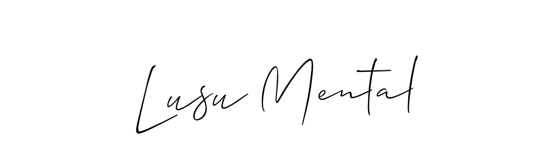 Use a signature maker to create a handwritten signature online. With this signature software, you can design (Allison_Script) your own signature for name Lusu Mental. Lusu Mental signature style 2 images and pictures png