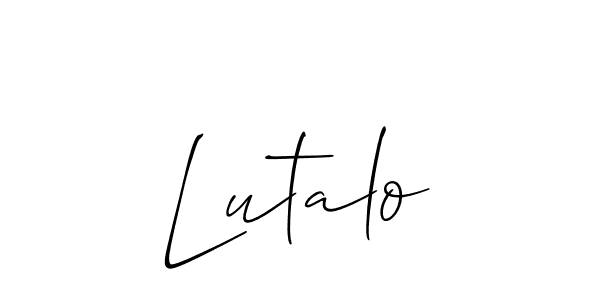 How to make Lutalo name signature. Use Allison_Script style for creating short signs online. This is the latest handwritten sign. Lutalo signature style 2 images and pictures png