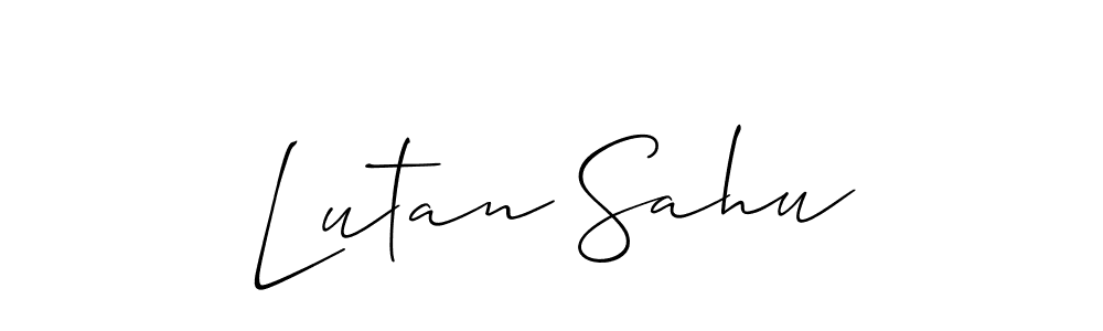 The best way (Allison_Script) to make a short signature is to pick only two or three words in your name. The name Lutan Sahu include a total of six letters. For converting this name. Lutan Sahu signature style 2 images and pictures png