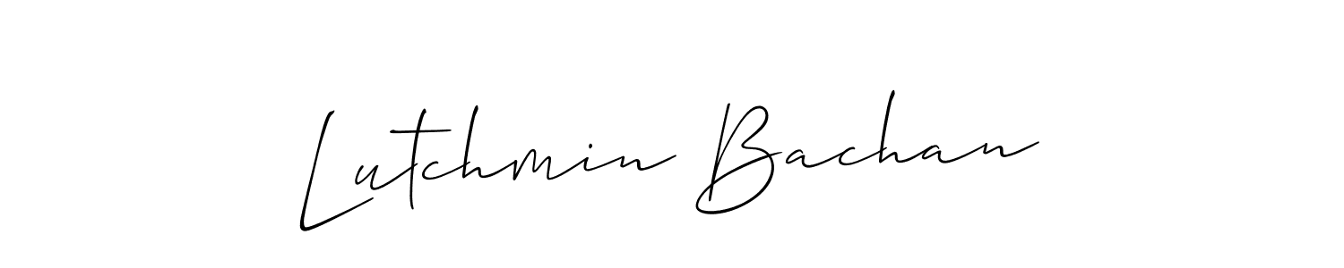 Allison_Script is a professional signature style that is perfect for those who want to add a touch of class to their signature. It is also a great choice for those who want to make their signature more unique. Get Lutchmin Bachan name to fancy signature for free. Lutchmin Bachan signature style 2 images and pictures png