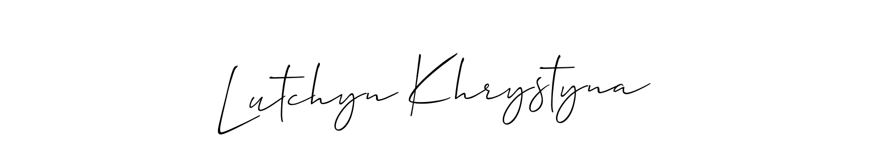 Best and Professional Signature Style for Lutchyn Khrystyna. Allison_Script Best Signature Style Collection. Lutchyn Khrystyna signature style 2 images and pictures png