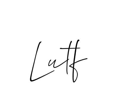 Make a beautiful signature design for name Lutf. With this signature (Allison_Script) style, you can create a handwritten signature for free. Lutf signature style 2 images and pictures png