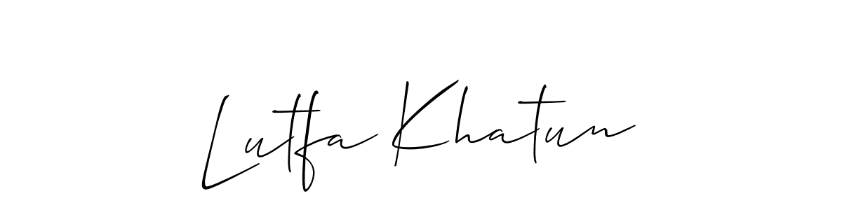 if you are searching for the best signature style for your name Lutfa Khatun. so please give up your signature search. here we have designed multiple signature styles  using Allison_Script. Lutfa Khatun signature style 2 images and pictures png