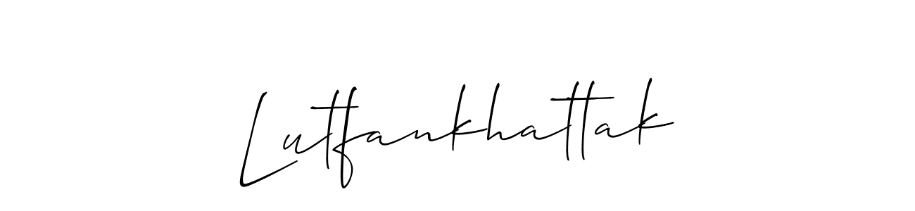 How to make Lutfankhattak signature? Allison_Script is a professional autograph style. Create handwritten signature for Lutfankhattak name. Lutfankhattak signature style 2 images and pictures png