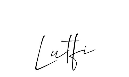 Use a signature maker to create a handwritten signature online. With this signature software, you can design (Allison_Script) your own signature for name Lutfi. Lutfi signature style 2 images and pictures png
